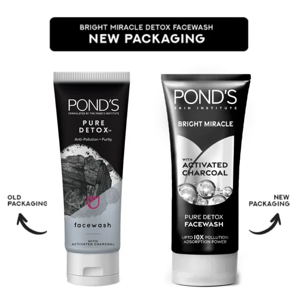 POND'S Bright Miracle Detox Facewash | 10X Power of Activated Charcoal- 100g - Image 5