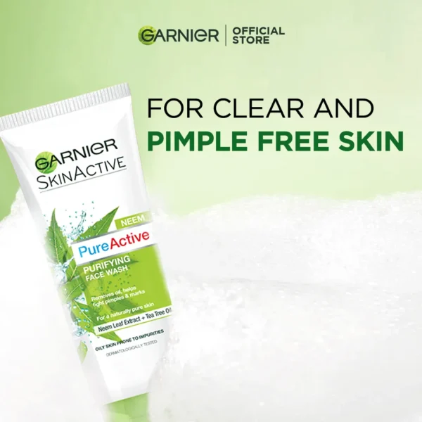 - 20% Garnier Skin Natural Pure Active Neem Face Wash - 50ml - Image 3